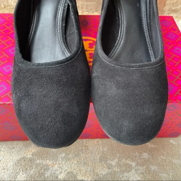 Tory Burch Heels Column Block Therese 65mm Black Suede Round Toe Womens 9 - Picture 8 of 14